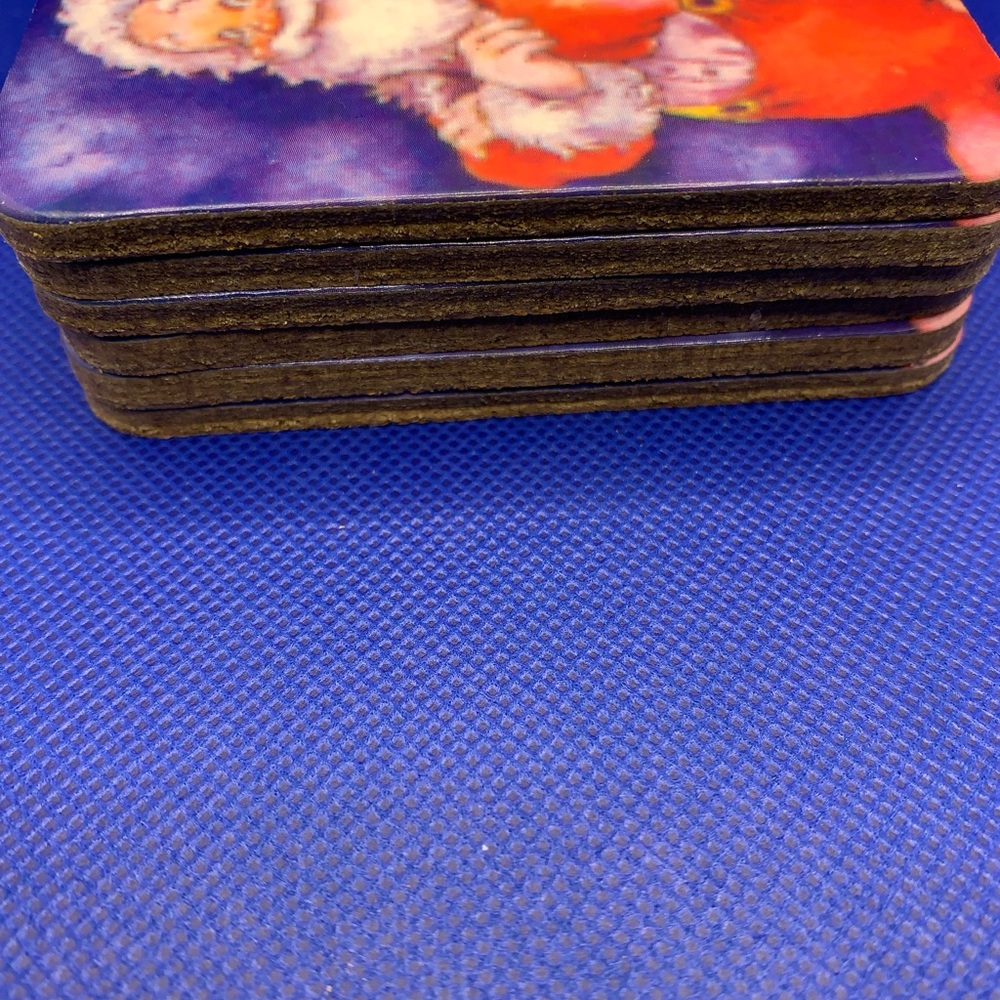 Set of 6 Santa Coasters - Picture 2 of 3